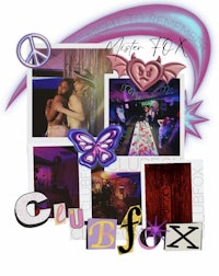 a collage of photos with the words club fox